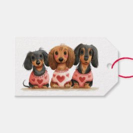 Valentines day Dachshund Hundar Presentetikett