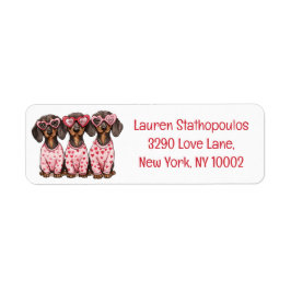 Valentines day Dachshund Hundar Returadress Etikett