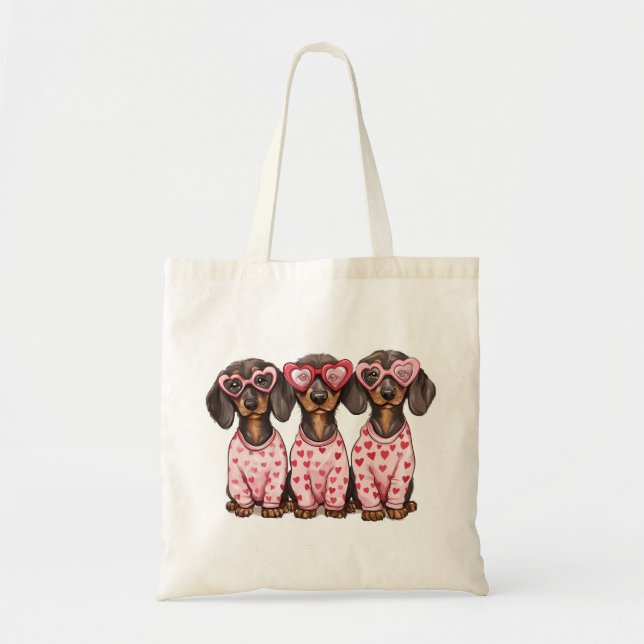 Valentines day Dachshund Hundar Tygkasse (Framsidan)