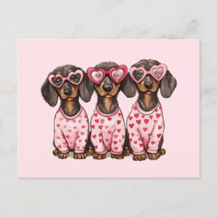 Valentines day Dachshund Hundar Vykort