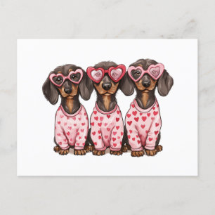 Valentines day Dachshund Hundar Vykort