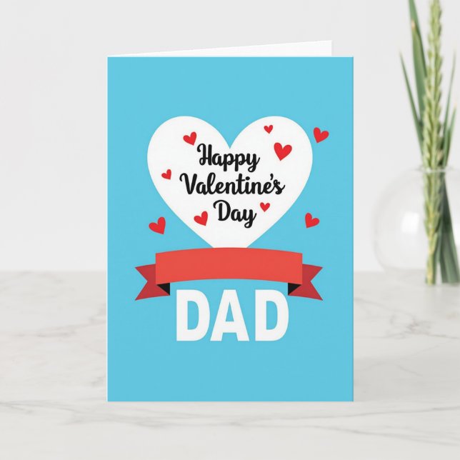Valentines Day Dad Hearts Card Kort (Framsida)