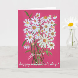 VALENTINES DAY Daisy Bouquet Customized Rosa Kort
