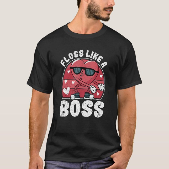 Valentine's Day Dance Heart Love Flossing Floss Li T Shirt (Framsida)