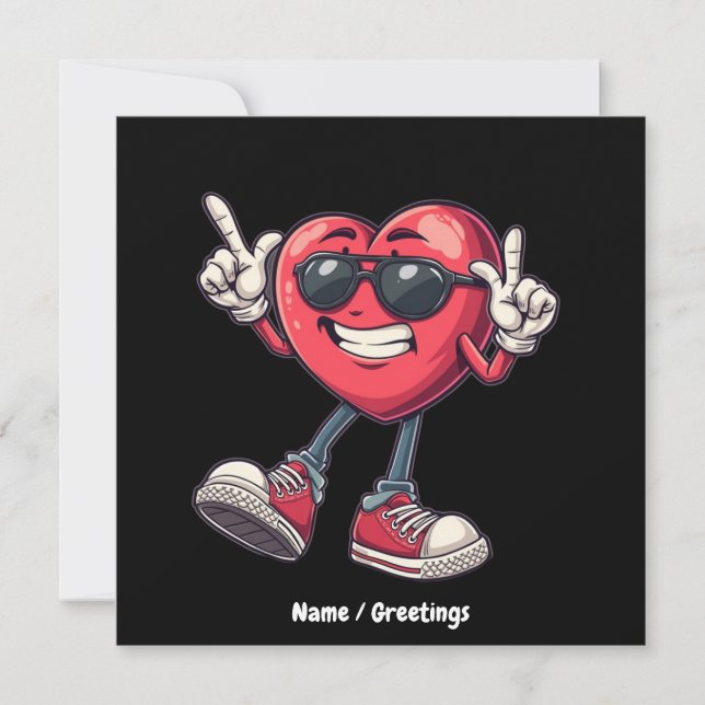 Valentines day Dancing Heart Boys Girls Kärlek Inbjudningar (Framsida)