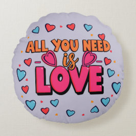 Valentine's day - Decorative Round Pillow Rund Kudde