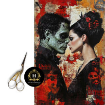 Valentines day Decoupage Bride of Frankenstein