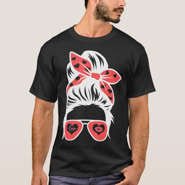 Valentines day design för kvinnor: Bun Hair Lo T Shirt (Framsida)