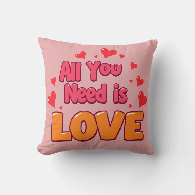Valentine's day desing "all you need is love" kudde (Framsida)