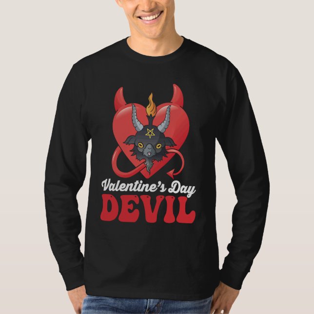 Valentine's Day Devil Baphomet T Shirt (Framsida)
