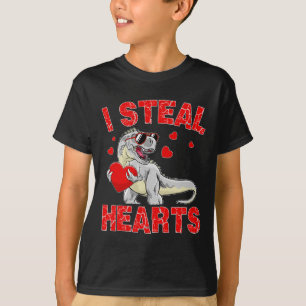 Valentines day Dinosaur I Steal Hearts Boys Manar T Shirt
