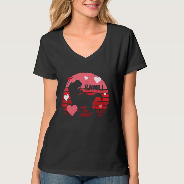 Valentines Day Dinosaur I Steal Hearts Boys Men Lo T Shirt (Framsida)