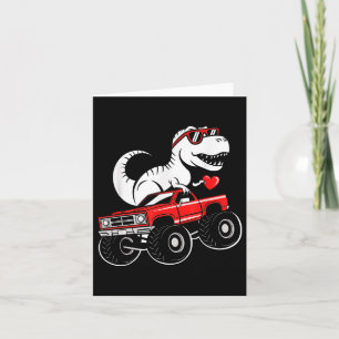 Valentines day Dinosaur Monster Lastbil boys Kids Kort