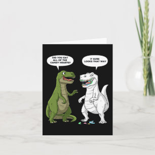 Valentines day Dinosaur T Rex Roligt Hearts Girls Kort