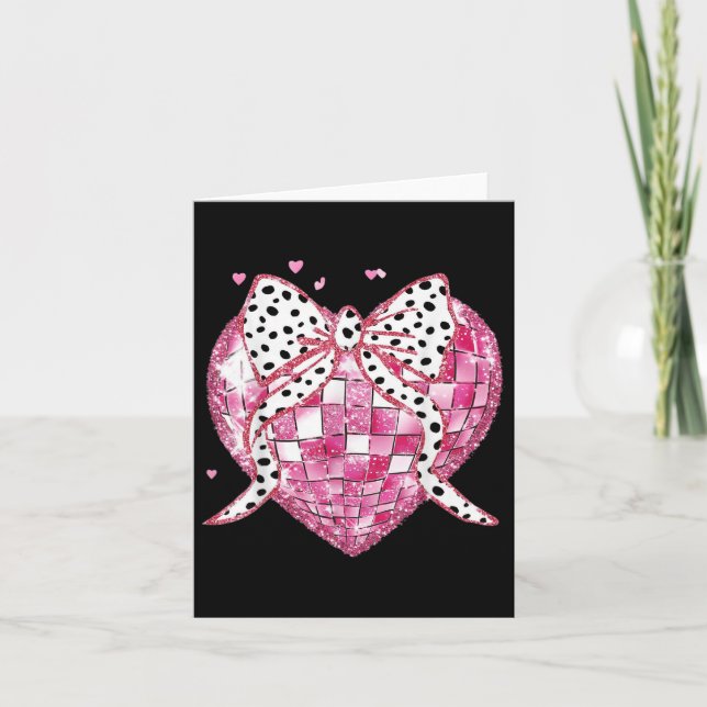 Valentines day disco Heart-coquette-kupéer för Kort (Framsida)