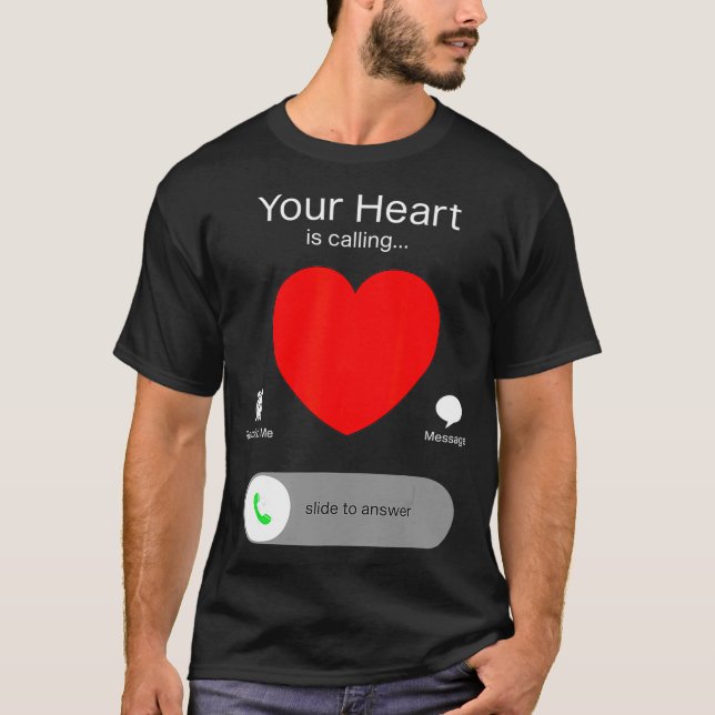 Valentines day ditt hjärta ringer t shirt (Framsida)