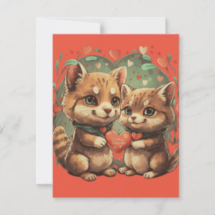 Valentines day djur i kärlek OSA kort