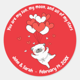 Valentine's Day Dog Heart Runt Klistermärke