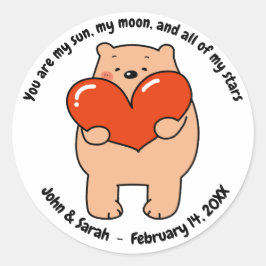 Valentine's Day Dog Love Heart Runt Klistermärke