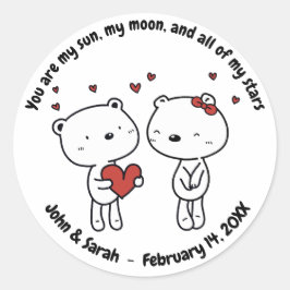 Valentine's Day Dog Love Heart Runt Klistermärke