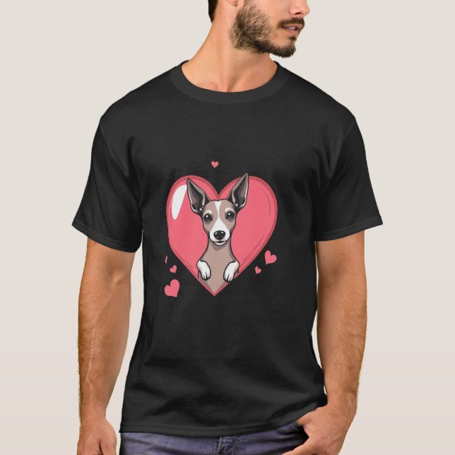 Valentine's Day Dog Lover Heart T Shirt (Framsida)