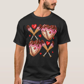 Valentines Day Drip Heart Baseball XOXO Boys  Men  T Shirt