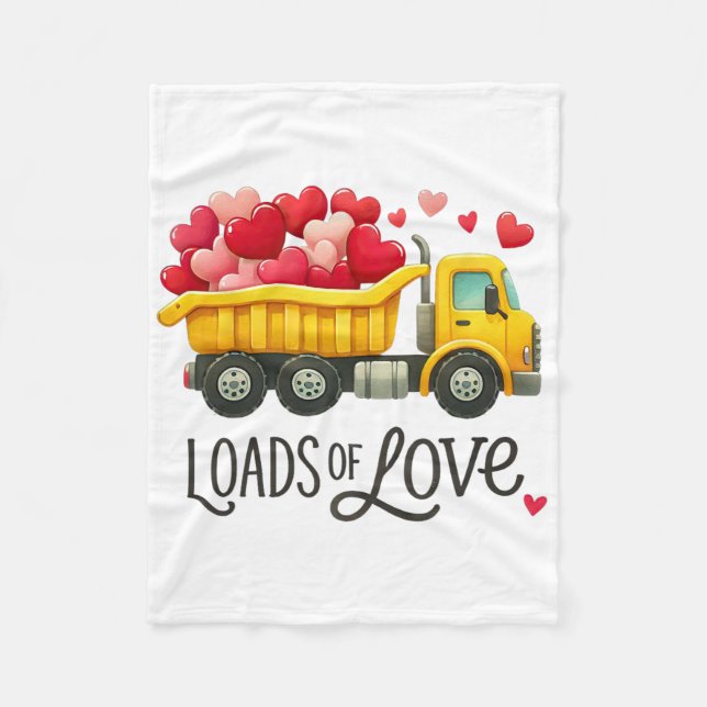 Valentine's Day Dump Truck Loads Of Love Toddlers  Fleecefilt (Framsidan)