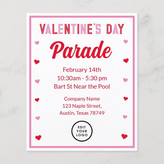 Valentines day Editable Flyer (Framsidan)