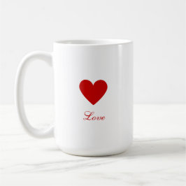 Valentine's Day Elegant Red Heart Love Kaffemugg