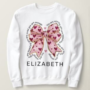 Valentines Day Elegant Rosa Heart Coquette Bow T Shirt