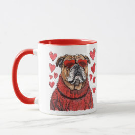 Valentines day English Bulldog Mugg