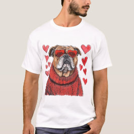 Valentines day English Bulldog T Shirt