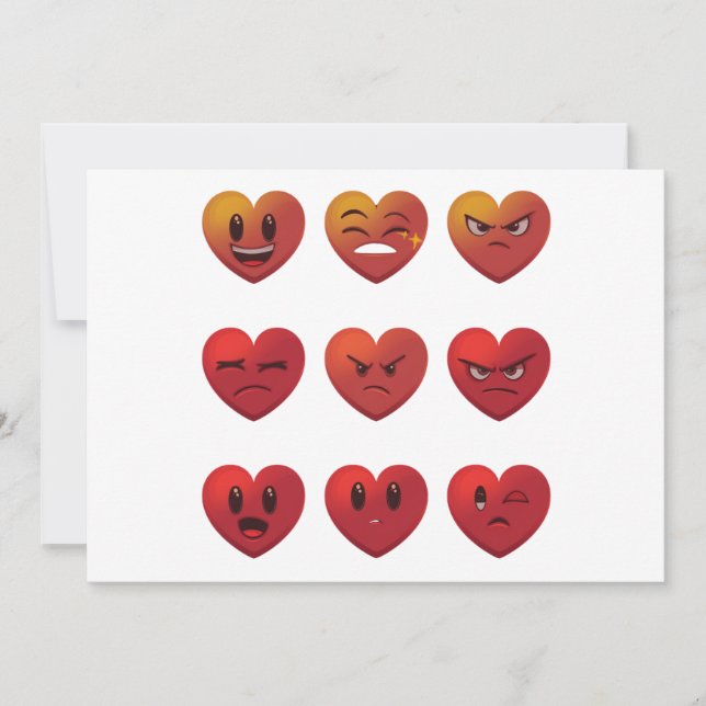 Valentines day Fånig Ansikte Hearts Funny Inbjudningar (Framsida)