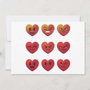 Valentines day Fånig Ansikte Hearts Funny Inbjudningar