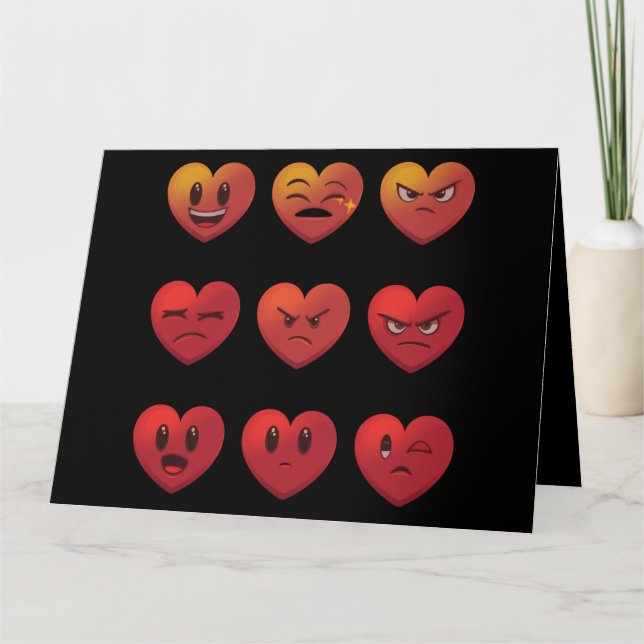Valentines day Fånig Ansikte Hearts Funny Kort (Framsida)