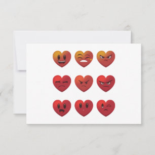 Valentines day Fånig Ansikte Hearts Funny Tack Kort