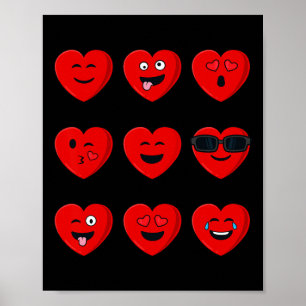 Valentines day Fånig Ansikte Hearts Roligt Boys Gi Poster