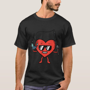 Valentines day Fishing Heart Lunt Fish Pappa Manar T Shirt