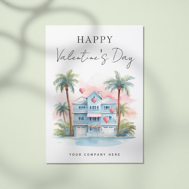 Valentines Day Florida House Realty Marknadsföring Helg Vykort (Skapare uppladdad)