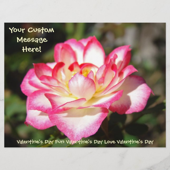 Valentine's Day Flyer anpassad Rosa Vit Ros (Framsidan)