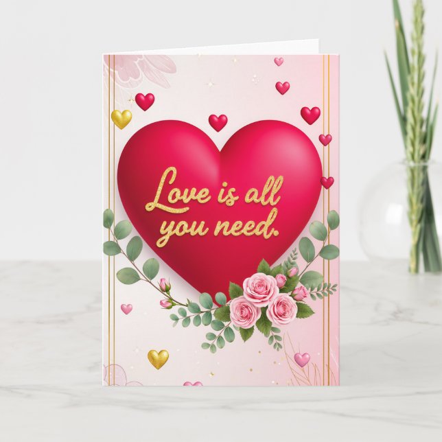 Valentines day Folded Greeting Card Kort (Framsida)