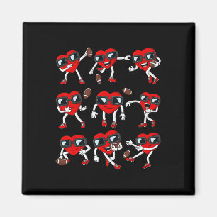 Valentines day Football Heart Quarterback-mottagar Magnet