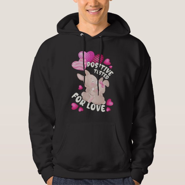 Valentine's day for couples bunnies with heart bal hoodie (Framsida)