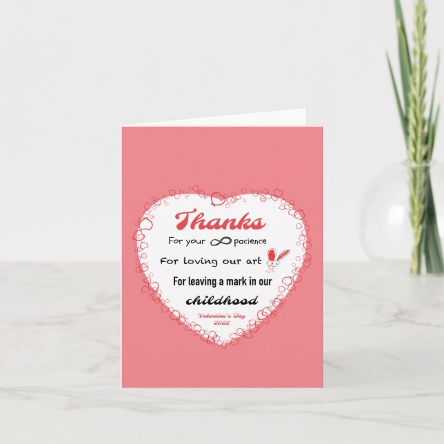 Valentines day för lärare kort (Framsida)
