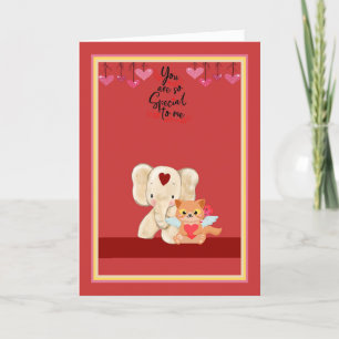 Valentines day för son eller dotter med Elephant H Helgkort