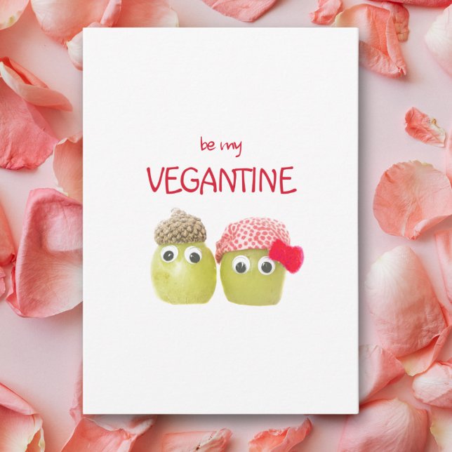 Valentine's Day for Vegans - Funny Cute Fruits Kort (Skapare uppladdad)