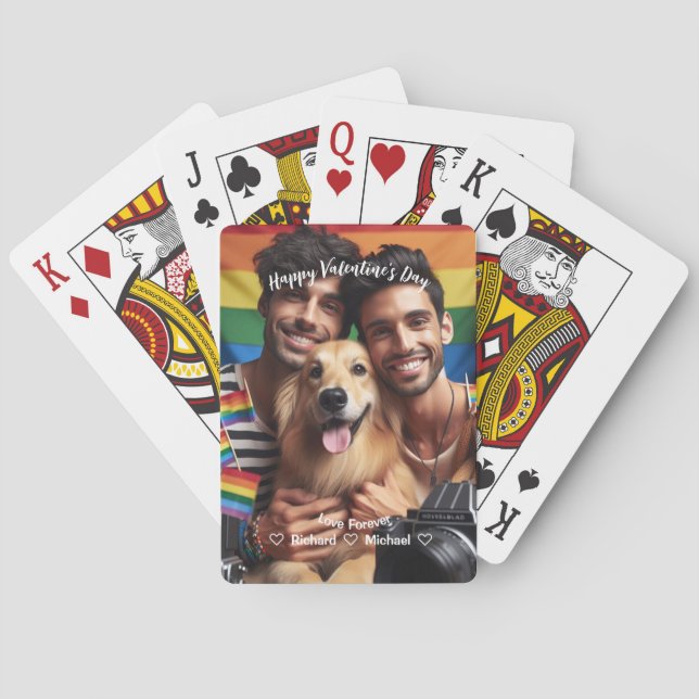 Valentines day | Foto på Red Hearts LGBT-Anpassnin Casinokort (Baksidan)