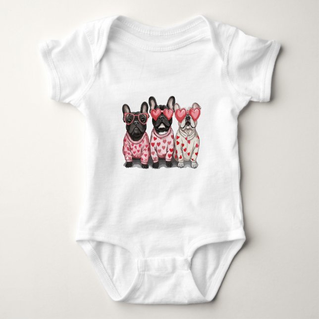 Valentines day Fransk Bulldog T Shirt (Framsida)