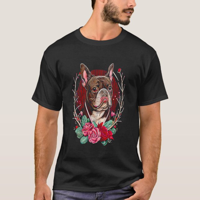 Valentine's day  French Bulldog Dog Valentine  17 T Shirt (Framsida)