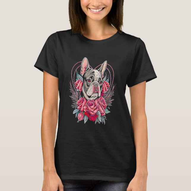 Valentine's day  French Bulldog Dog Valentine  19 T Shirt (Framsida)